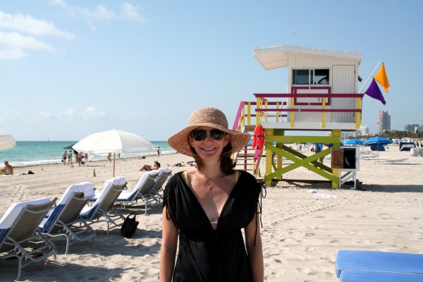 Enjoying the sun and sand of South Beach