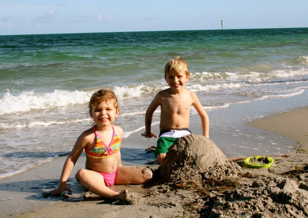 Enjoying beach time at the Ritz Carlton Key Biscayne