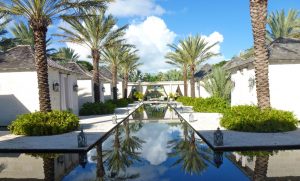 Reflection pool at Regent Palms spa