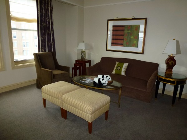 Living room area in Water View Suite at the Mandarin Oriental, Washington, D.C.