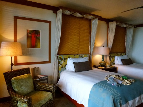 One of the bedrooms in our Two Bedroom Oceanfront Suite at Four Seasons Hualalai