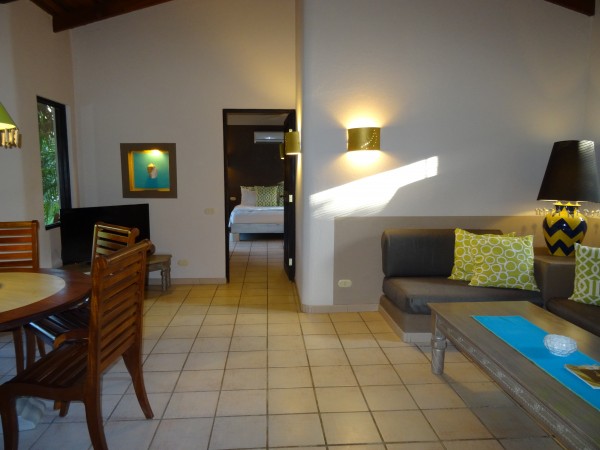 Living room area in 2 bedroom villa at Cala Luna