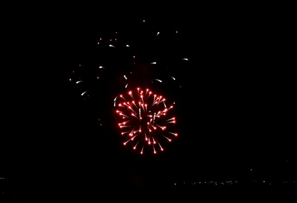 Watching the fireworks from our Park View Suite at the Four Seasons Orlando