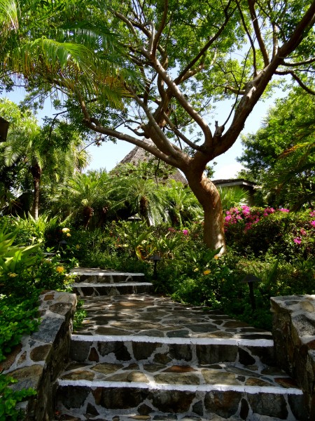 Grounds of the spa at Little Dix Bay