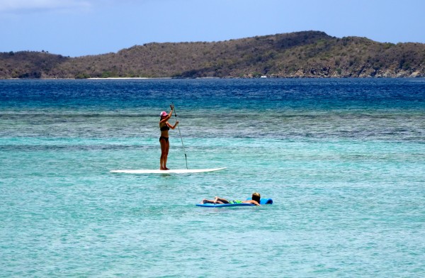 Paddle boarding in the British Virgin Islands