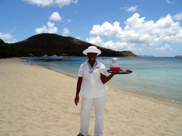 Beach staff at Little Dix Bay