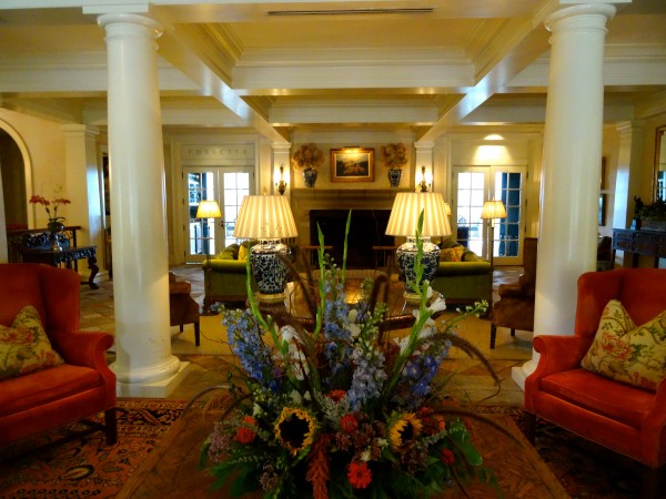 The lobby at Keswick Hall