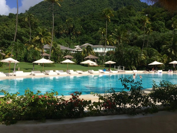 By the pool, Sugar Beach