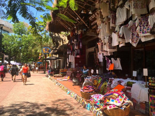 A lively street in Playa del Carmen