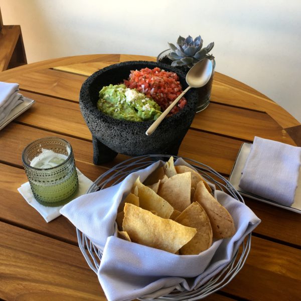 Guacomole and chips at Chileno Bay