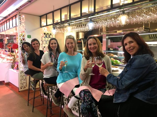 Meal at a local market in Barcelona