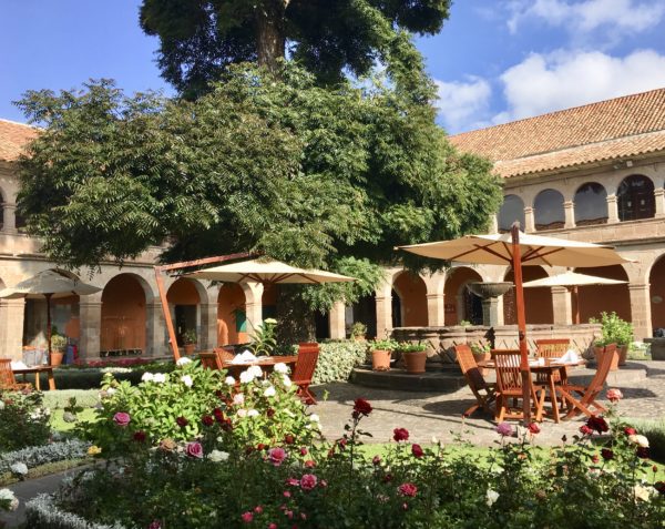 Beautiful courtyard at Belmond Monasterio in Cusco, Peru