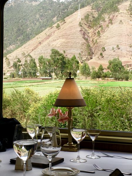 Table setting on the Belmond Hiram Bingham