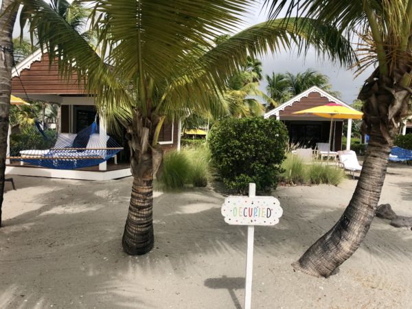 Private beach cabana at the Four Seasons Nevis