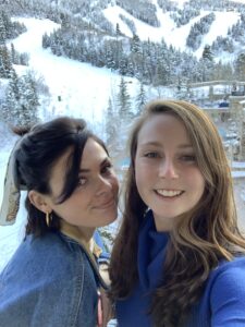two ladies in a winter resort