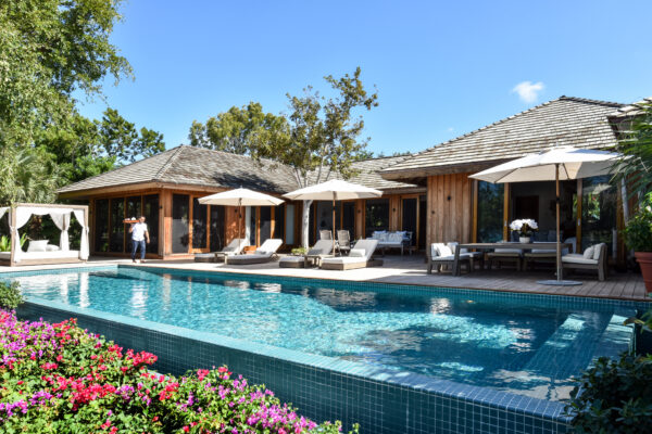 a pool in a resort