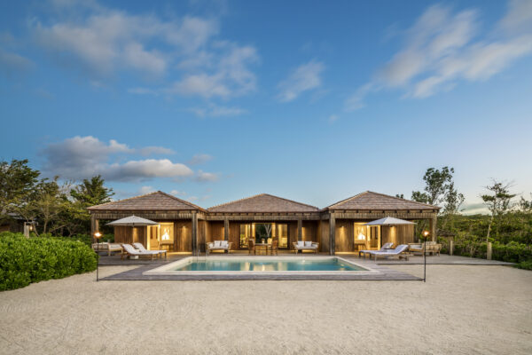 the outdoor view of a two-bedroom beach villa